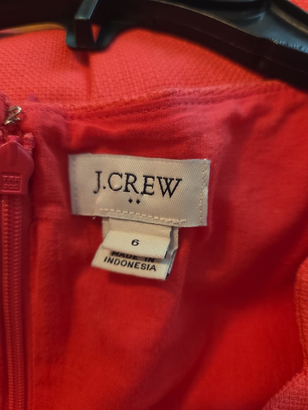 J. Crew Coral Scallop-Trim Sleeveless Shift Dress Size 6 - Picture 6 of 6